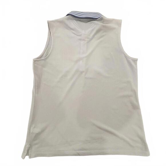 RLX Ralph Lauren White Sleeveless Blue Accent Golf Polo Women's Size M - Picture 3 of 5